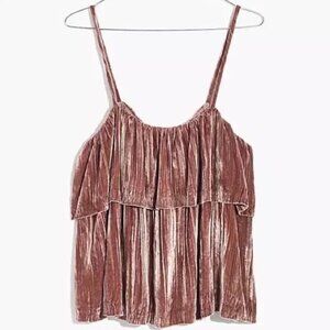 Madewell Crushed Velvet Ruffle Cami